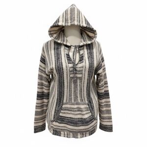 Billabong Black and Cream Striped Hoodie